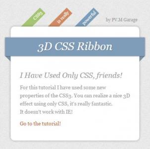 CSS3实现的3D丝带卡片效果