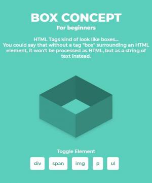 具有盒子概念设计的HTML标签demo