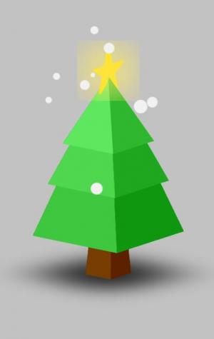 CSS设计带有闪亮的雪圣诞树