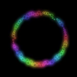 CSS设计带荧光旋转的泡泡环动画