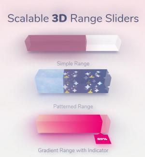 3款不同风格可扩展的3D范围滑块