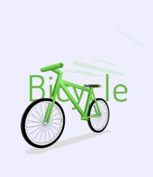 带阴影绿色自行车360度旋转展示