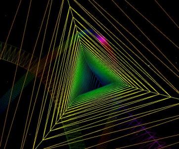 canvas绘制超酷网线的彩虹隧道
