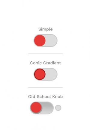3款不同的HTML5简单的旋钮开关