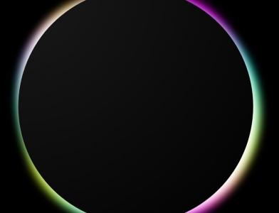 散发绚丽彩色光环的CSS黑色圆形