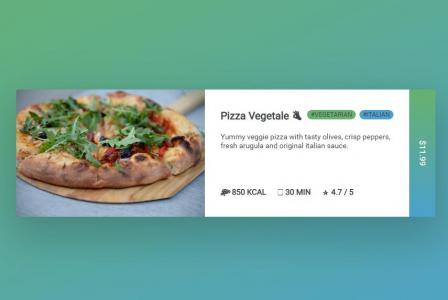 UI设计超棒的披萨图文食谱卡