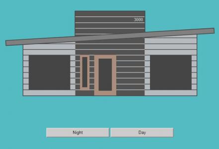 可设置日夜效果的CSS简笔画房子