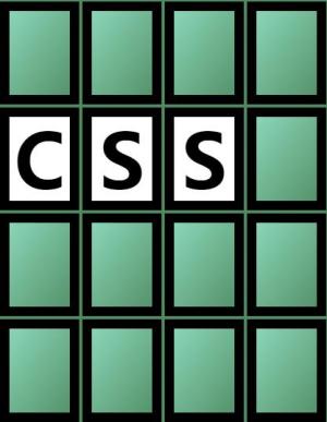 由CSS样式表布局含边框绿色网格