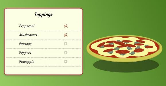 TweenMax.js实现选择你的披萨配料功能