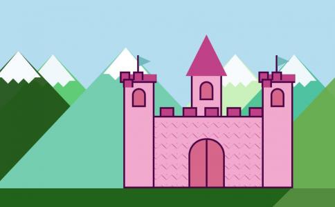 由纯CSS样式简单绘画的卡通城堡图像