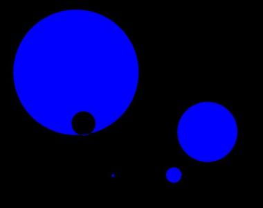 基于SVG黑色球和蓝色球相互嵌套动画