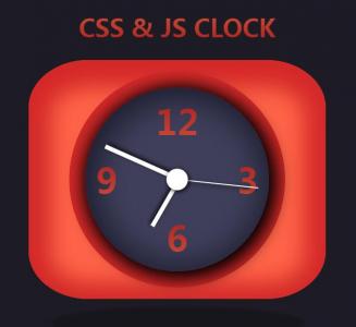 简单的CSS和JS 3D红色时钟代码