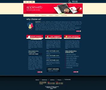 红蓝搭配优质服务公司网站模板