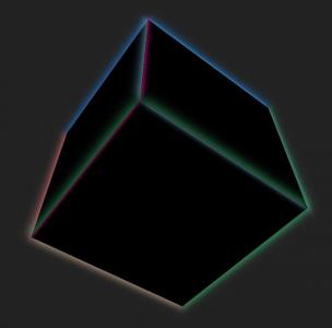 边框闪亮的立方体3D动画旋转悬停效果
