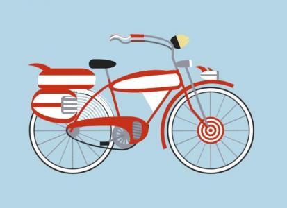 纯CSS超酷炫的红色自行车动画行驶