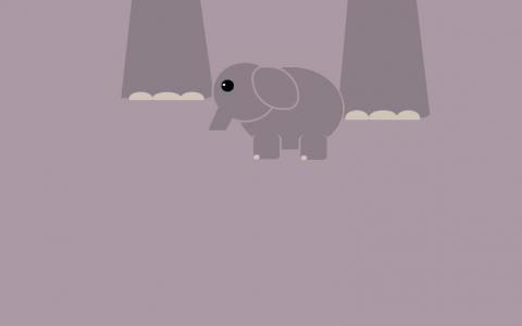 纯CSS简笔画绘制可爱大象卡通图像