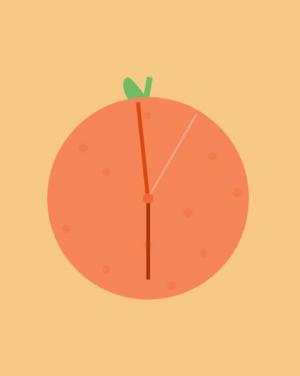 JavaScript与CSS简单的橙色时钟代码