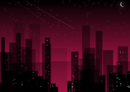 HTML与CSS3唯美的夜间城市景观