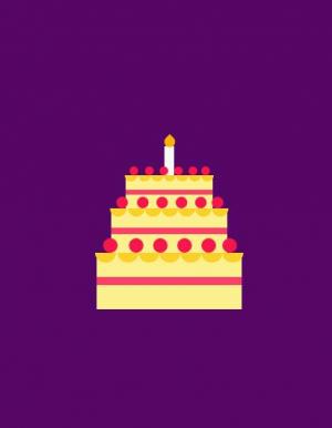 CSS三层带有蜡烛的卡通生日蛋糕图像
