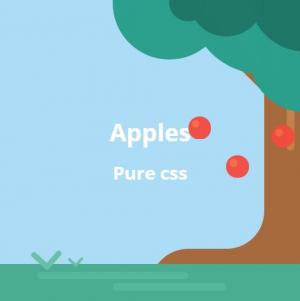 CSS简单模拟苹果从树上掉下动画场景