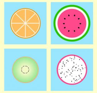CSS3简单绘制水果横截面图像效果