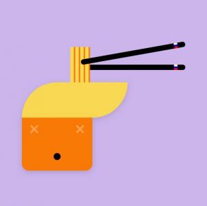 CSS简单制作特朗普头像筷子夹面动画