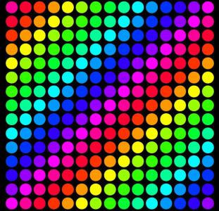 CSS Grid网格布局圆形矩阵彩虹特效