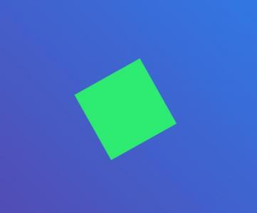 纯CSS简单的绿色正方形动画旋转效果